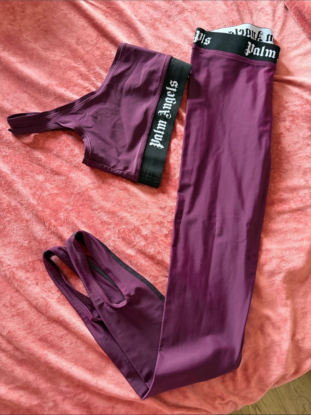Palm Angels Bra and Leggings Set with Black Logo Waistband XS BRA TOP MED BOTTOM